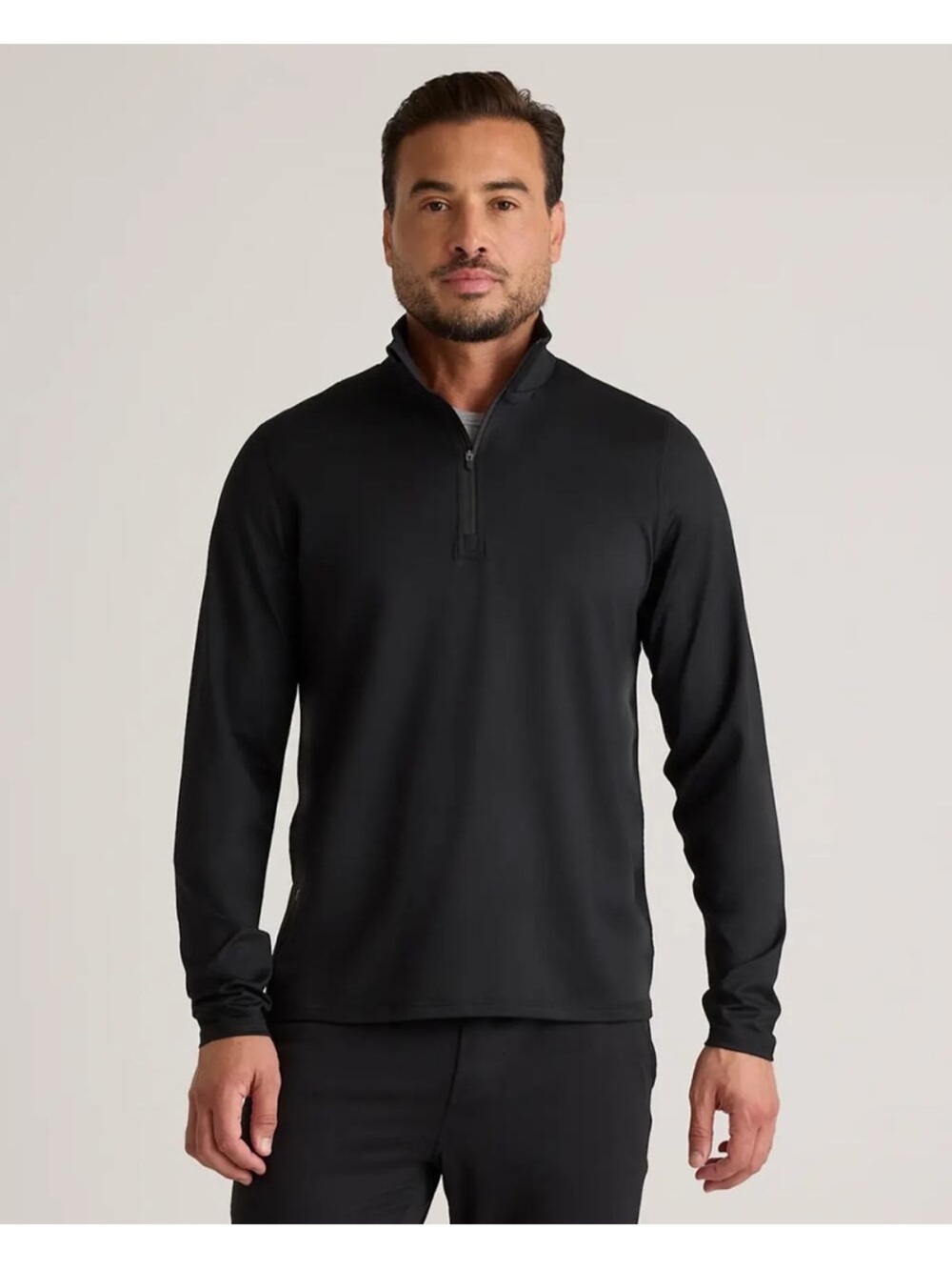 Quince Men’s Black Flowknit Performance Half-Zip Pullover Size Small Athleisure